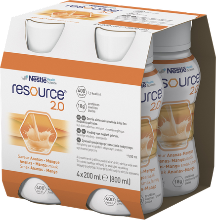 NESTLE Resource 2.0 with pineapple and mango flavour, 200 ml, 4 pcs.