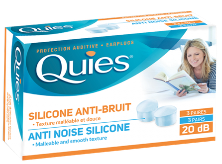 QUIES Transparent Silicone ear plugs, 6 pcs.