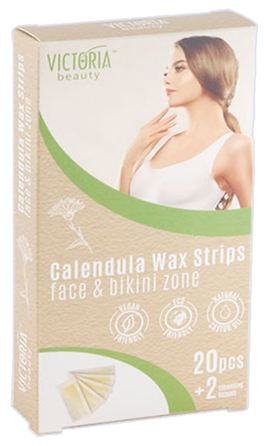 VICTORIA BEAUTY Calendula Face & Bikini восковые полоски для депиляции, 20 шт.