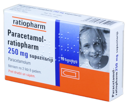PARACETAMOL-RATIOPHARM 250 mg suppositories, 10 pcs.