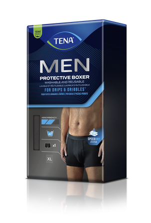 TENA Men Prot Boxer Black XL mazgājami bokseršorti, 1 gab.