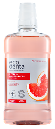 ECODENTA Refresh & Gum Protect mutes skalojamais līdzeklis, 500 ml
