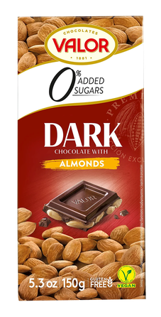 VALOR With Sweeteners and Almonds chocolate, 150 g