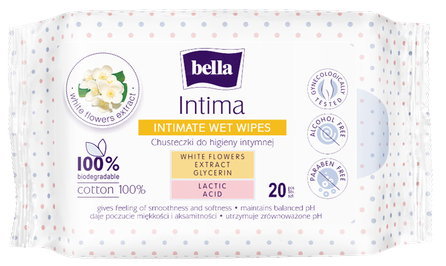 BELLA Intima mitrās salvetes, 20 gab.