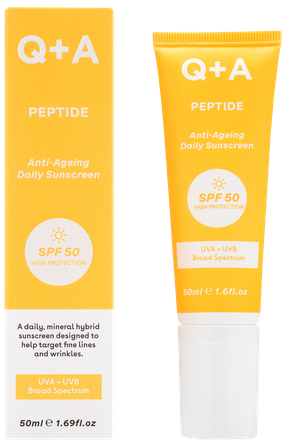 Q+A Peptide Anti-Ageing SPF50 sunscreen, 50 ml