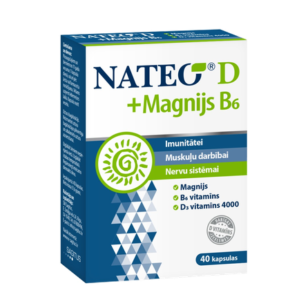 NATEO D 4000 SV + Magnijs B6 kapsulas, 40 gab.