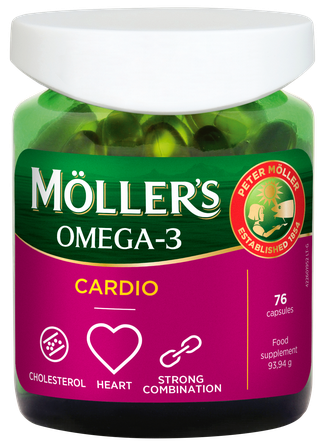 MOLLERS Omega-3 Cardio Zivju Eļļa kapsulas, 76 gab.