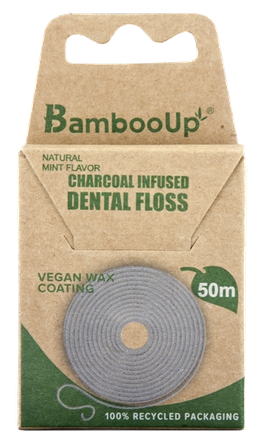 BAMBOO UP charcoal 50 m dental floss, 1 pcs.