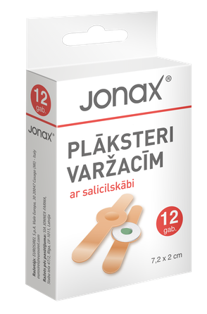 JONAX 7,2x2 cm пластыри от сухих мозолей, 12 шт.