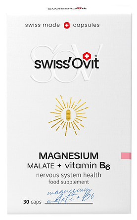 SWISS OVIT Magnesium Malate 150 mg + Vit. B6 capsules, 30 pcs.