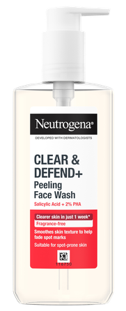 NEUTROGENA Clear&Defend + Pīlinga želeja sejas mazgāšanai, 200 ml