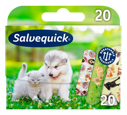 SALVEQUICK Animals Bērniem plāksteris, 20 gab.