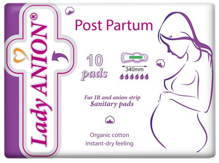 LADY ANION Post Partum pads, 10 pcs.
