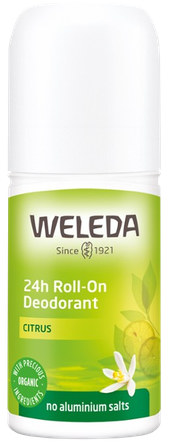 WELEDA Citrus 24h Roll-On dezodorants rullītis, 50 ml