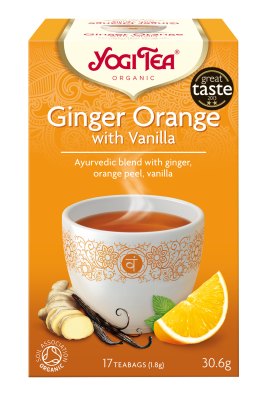 YOGI TEA Ingvera, apelsīnu un vaniļas tēja maisiņos, 17 gab.