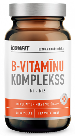 ICONFIT Vitamin B Complex B1-B12 kapsulas, 90 gab.
