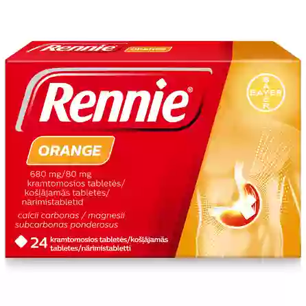 RENNIE Orange 680 mg/80 mg жевательные таблетки, 24 шт.