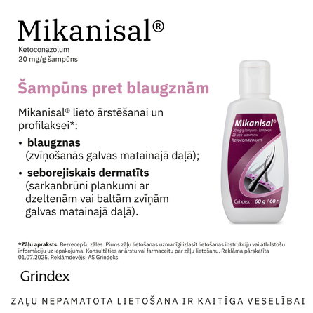 MIKANISAL 20 mg/g shampoo, 60 ml