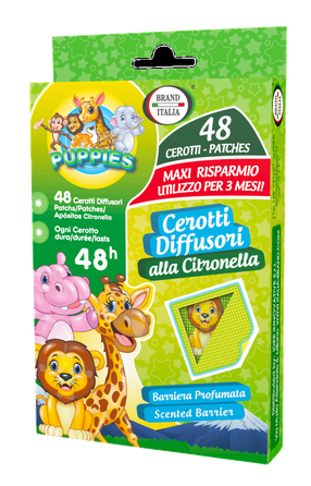 BRAND ITALIA Puppies пластыри для защиты от комаров, 48 шт.