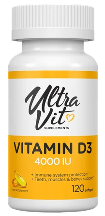 ULTRAVIT   Vitamin D3 4000 IU mīkstās kapsulas, 120 gab.