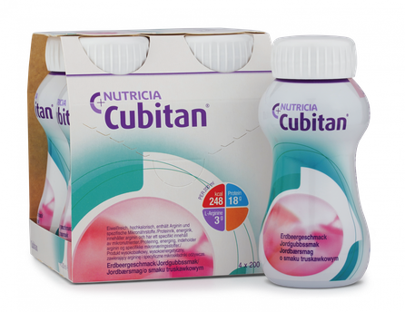 NUTRICIA Cubitan ar zemeņu garšu 200 ml, 4 gab.