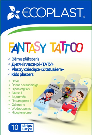 ECOPLAST Fantasy Tattoo пластырь, 10 шт.