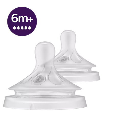 PHILIPS Avent Natural 6m+ ātras plūsmas knupis, 2 gab.