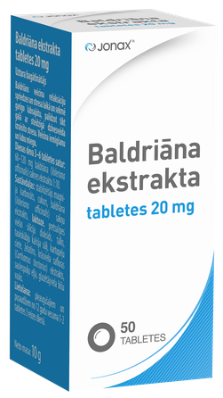 JONAX Baldriāna Ekstrakts 20 mg tabletes, 50 gab.