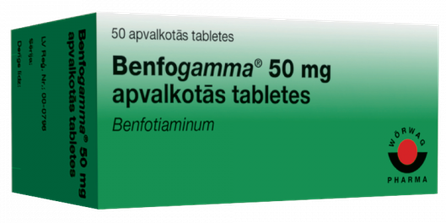 BENFOGAMMA 50 mg apvalkotās tabletes, 50 gab.