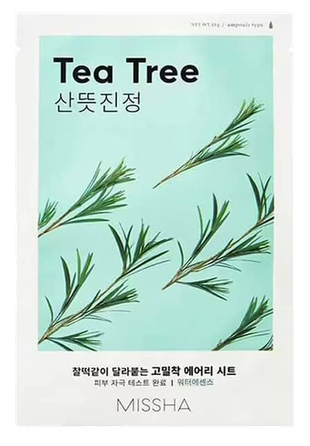 MISSHA Airy Fit Tea Tree sejas maska, 19 g