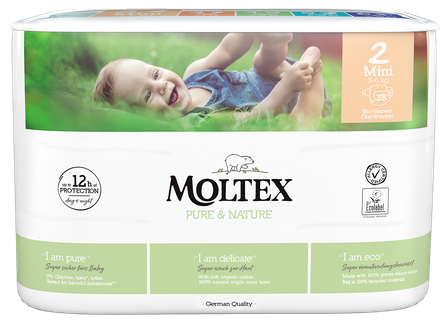 MOLTEX Eco Pure & Nature 2 Mini (3-6 kg) diapers, 38 pcs.