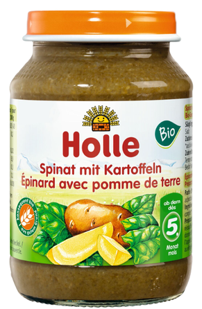 HOLLE Spinach and potato puree, 190 g