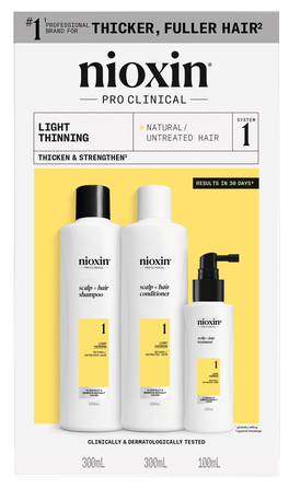 NIOXIN Hair Care System 1 Kit for Natural Hair with Light Thinning set, 1 pcs.