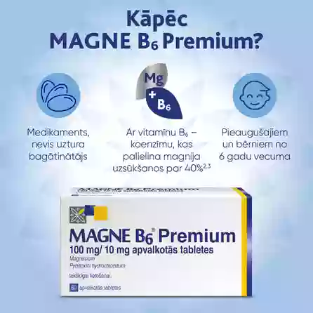 MAGNE B6 Premium (Magnijs) 100 mg/10 mg таблетки в оболочке, 60 шт.