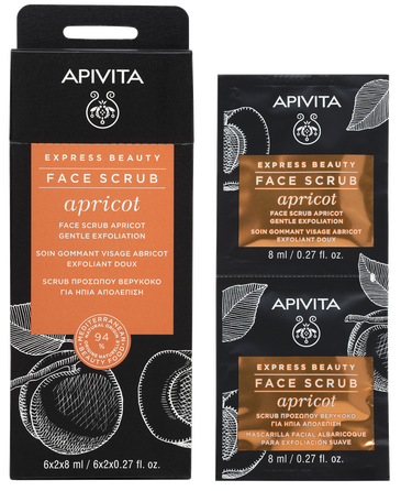 APIVITA Express Beauty With Apricot (8 ml) skrubis, 2 gab.