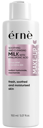ERNE Sodium Hyaluronate, Niacinamide, Soothing and Cleansing Milk līdzeklis kosmētikas noņemšanai, 150 ml