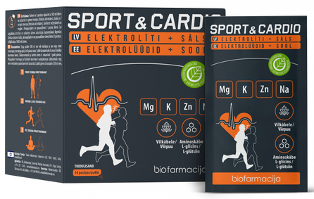 BIOFARMACIJA Bio Magnijs + Bio Kālijs Sport&Cardio порошок, 14 шт.