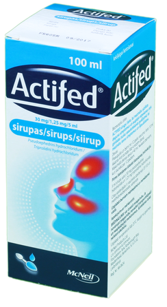 ACTIFED 30 mg/1,25 mg/5 ml sīrups, 100 ml