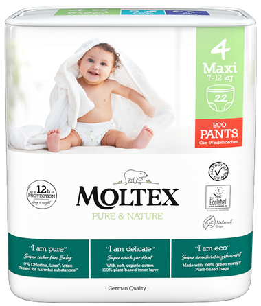 MOLTEX Eco Pure & Nature 4 Maxi (7-12 kg) nappy pants, 22 pcs.