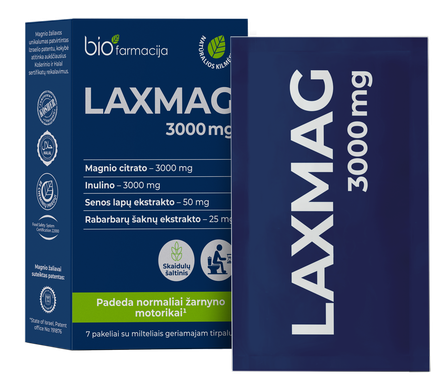 BIOFARMACIJA Laxmag 3000 mg paciņas, 7 gab.