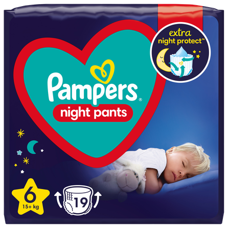 PAMPERS Night 6 (15+ kg) nappy pants, 19 pcs.