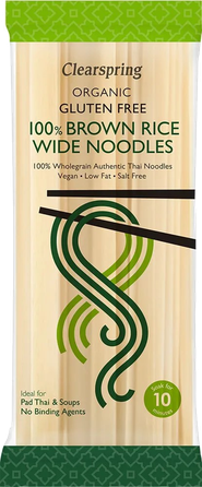 CLEARSPRING Organic Gluten Free 100% Brown Rice Wide pasta, 200 g