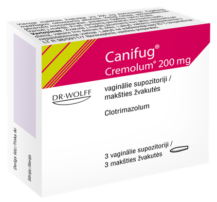 CANIFUG Cremolum 200 mg suppositories, 3 pcs.
