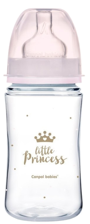 CANPOL BABIES Anti-colic PP Easy Start Royal Baby Pink pudelīte, 240 ml