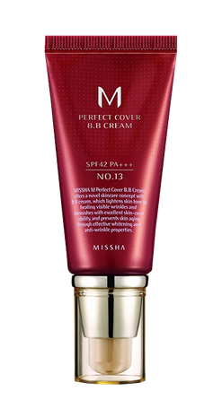 MISSHA M Perfect Cover BB SPF 42 NO.13 Bright Beige sejas krēms, 50 ml
