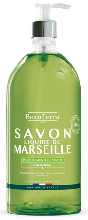 BEAUTERRA Marseille Soap Mint Lemon жидкое мыло, 1000 мл