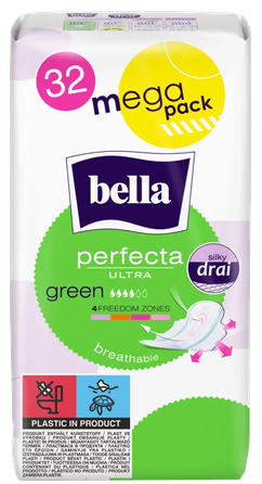 BELLA Perfecta Ultra Green higiēniskās paketes, 32 gab.