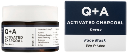 Q+A Activated Charcoal Detox facial mask, 50 g