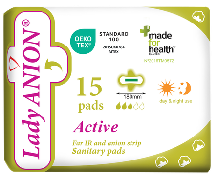 LADY ANION Active pads, 15 pcs.