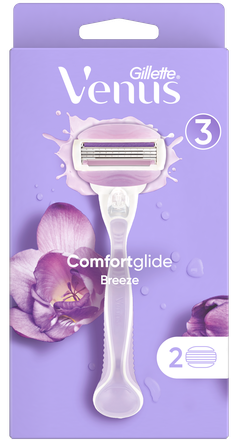 GILLETTE Comfortglide Breeze 2 maiņas kasetnes +  skuveklis, 1 gab.